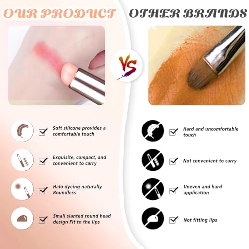 MAYCREATE® 6PCS Silicone Lip Applicator, Silicone Lip Brush, Silicone Brush for Lipstick Lip Balm, Concealer Applicator with Dustproof Cap for Lip Gloss, Lip Tint, Lip Mask - Pink MAYCREATE® 6PCS Silicone Lip Applicator, Silicone Lip Brush, Silicone Brush for Lipstick Lip Balm, Concealer Applicator with Dustproof Cap for Lip Gloss, Lip Tint, Lip Mask - Pink
